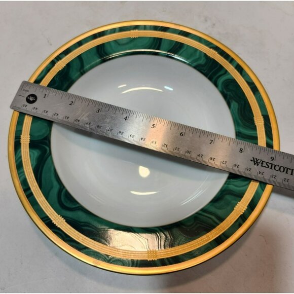 Vintage Christian Dior Malachite Gaudron 9.25" Rimmed Soup Bowl New Green - Picture 9 of 9